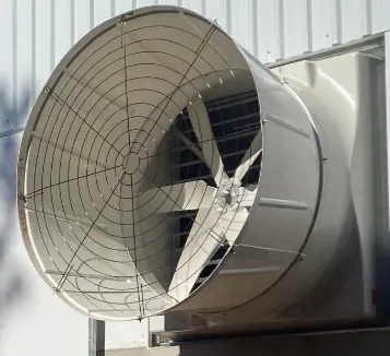 Exaustor de Fibra C/ acionamento direto (50" Persiana / Cone / Helice de fibra)