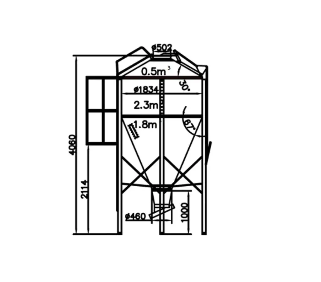 SILO RACAO 2.8T D1800 1A - 4.4m3