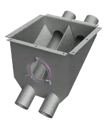 Auger receiving hopper, 75 mm, 2 line, 30 degrees