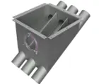 Auger receiving hopper, 75 mm, 3 lines, 30 degree