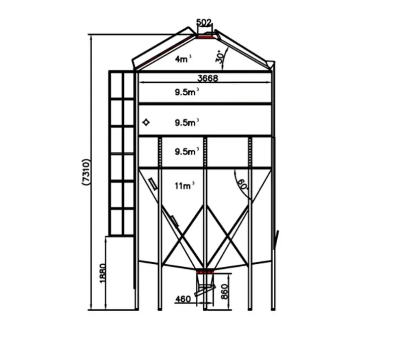 SILO RACAO 28T D3600 3A - 43.1m3